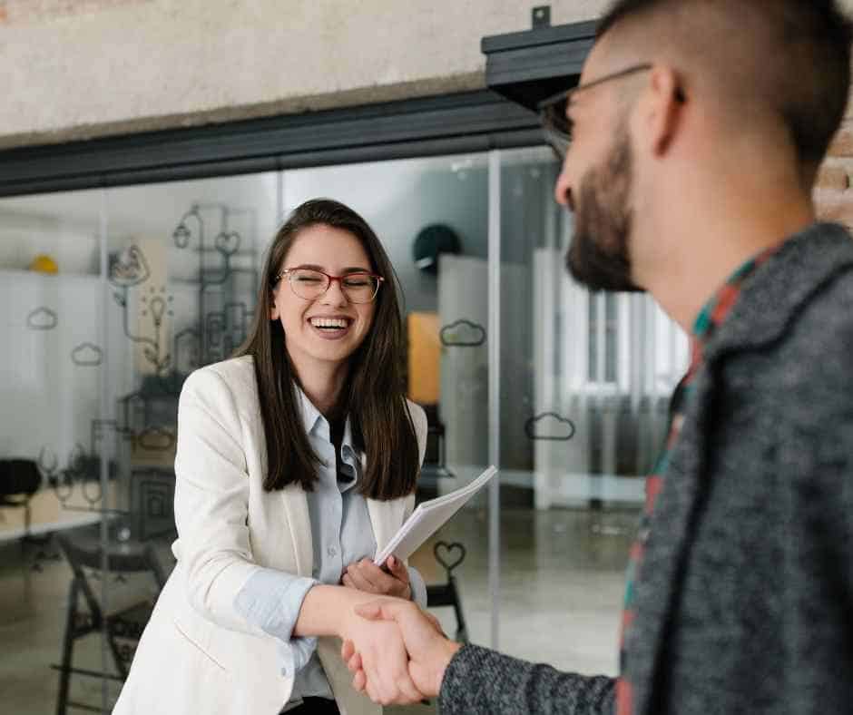 Two people shaking hands