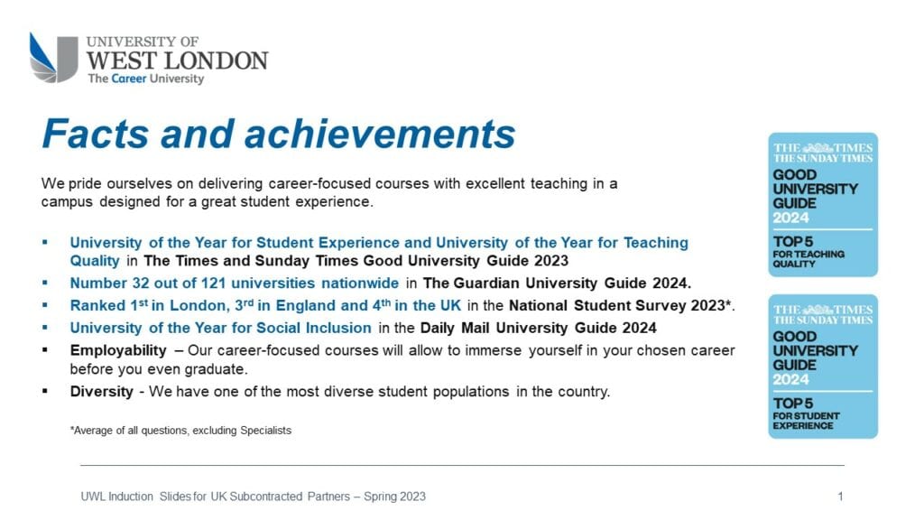 UWL facts and achievements